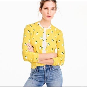 J. Crew Jackie Cardigan Lemon Print Medium